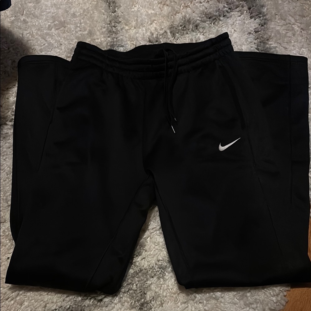 Nike Black Athletic Pants with White Logo